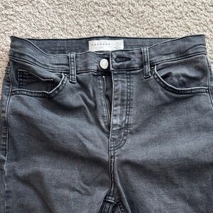 Topshop High Rise Dark Gray Jeans w/ holes
